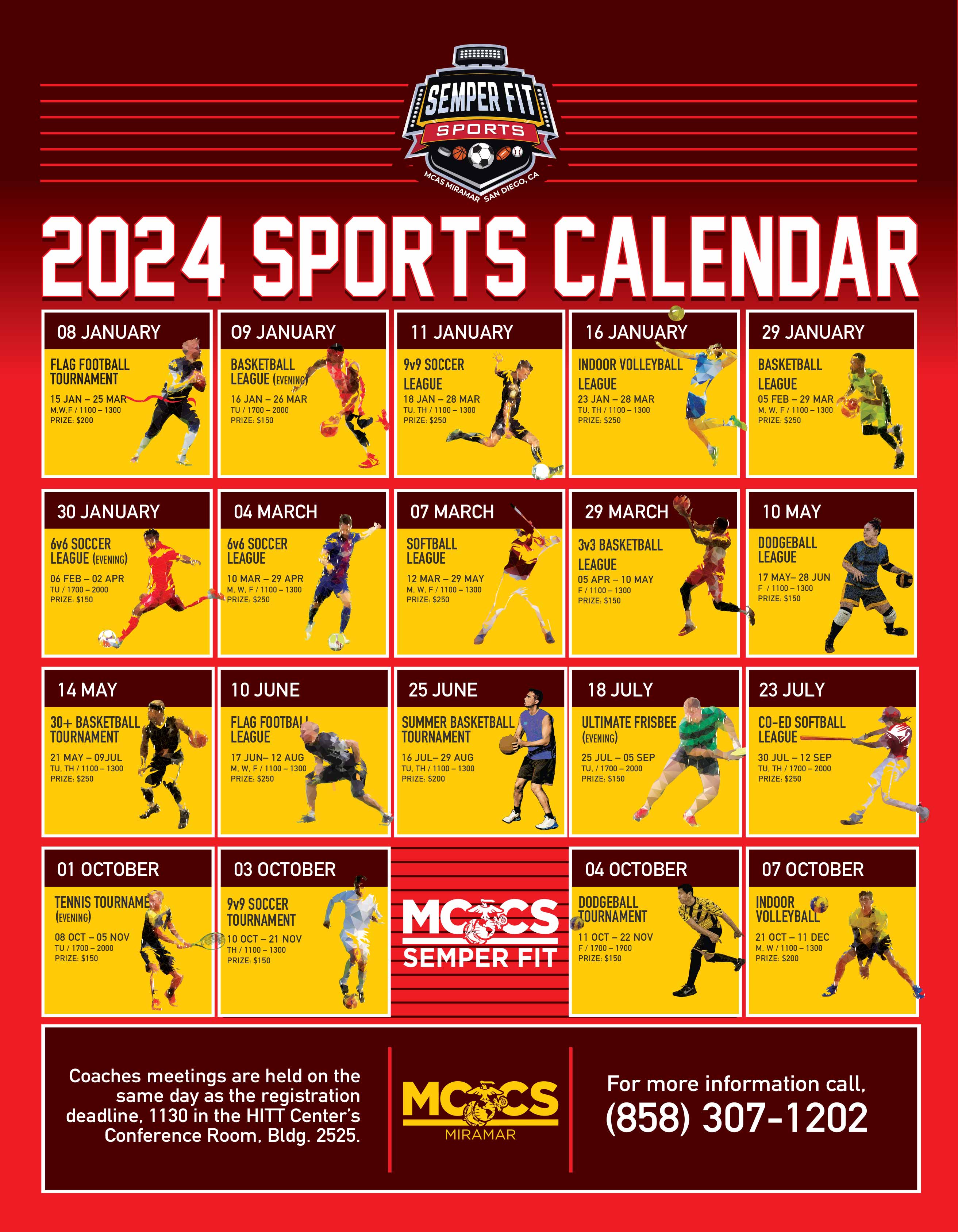 2024 MCAS Miramar Semper Fit Sports Calendar