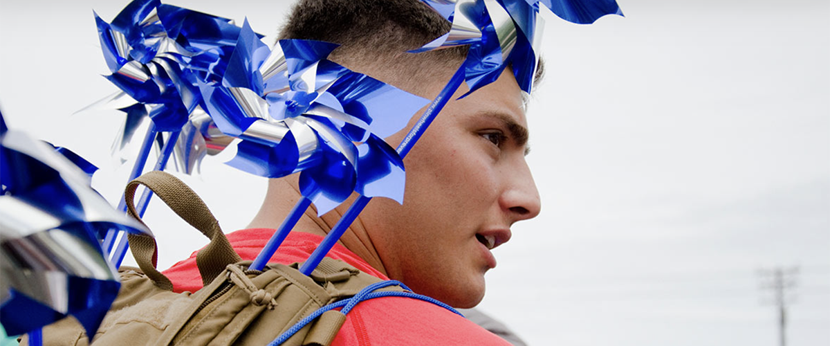 Blue Pinwheels on a Marine.